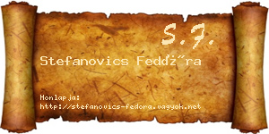 Stefanovics Fedóra névjegykártya
